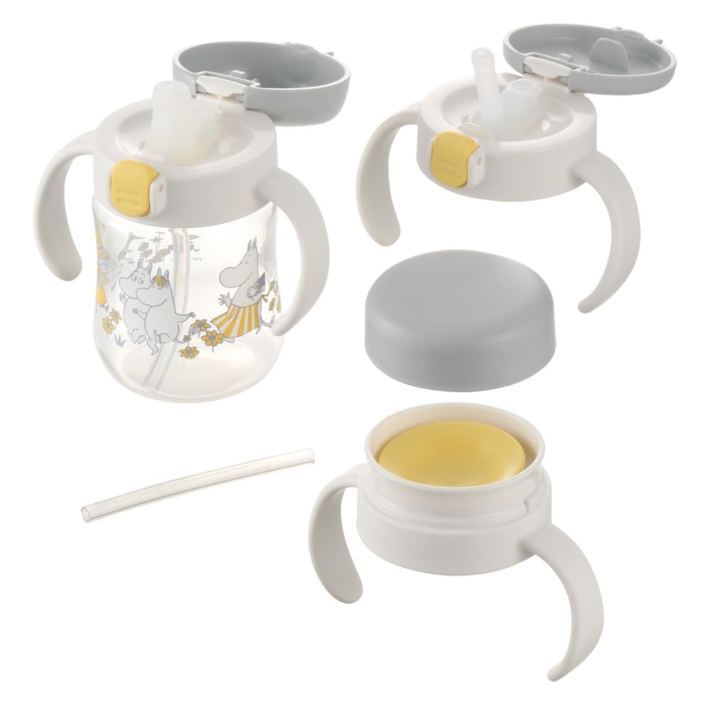 Richell Moomin Baby Try Mug Set 5 months Step-Up SD, 200ml, серый