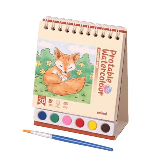 Набор книг для креативного рисования Акварельные листы с 6 цветовыми сетками Эргономичная кисть жёлтый