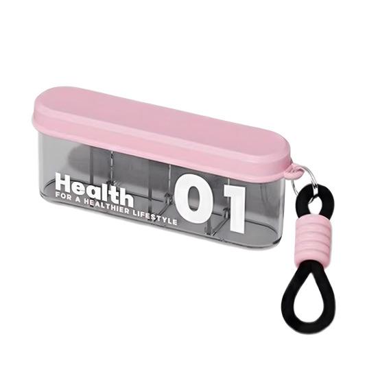 Портативная таблетница 4 отделения Прозрачная таблетница Органайзер для таблеток для путешествий Диспенсер для таблеток со слайдерным замком A