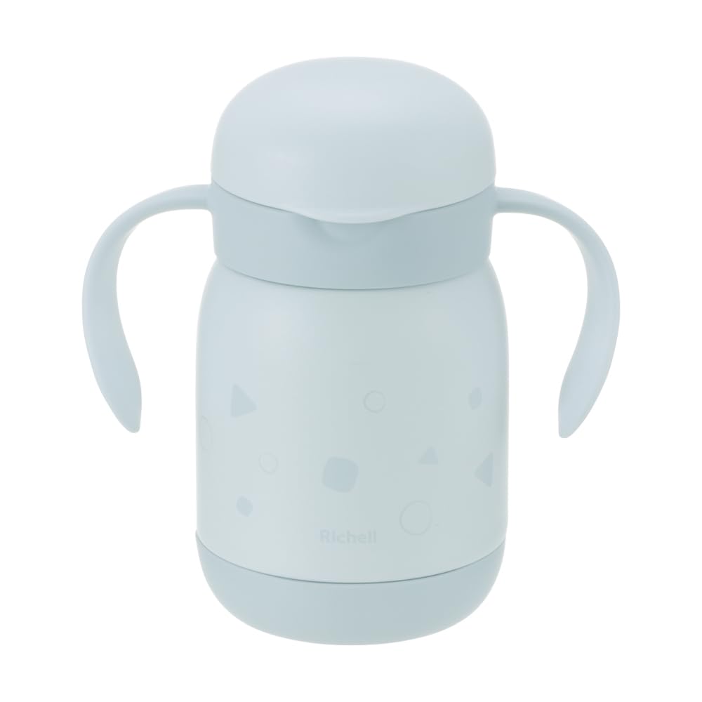 Richell Try Insulated Straw Light 1 for Ages 7 Months and Up Leak-Proof Mug, 300ml, Gray, Mug,