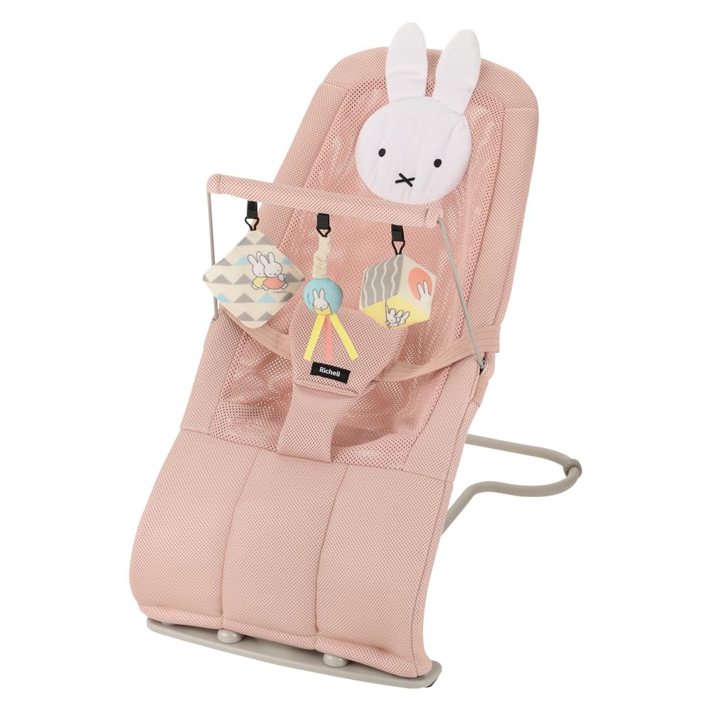 Richell Miffy Кресло-качалка с игрушкой, Размер G, Возраст от 1 месяца до 24 месяцев [1 год гарантии производителя]